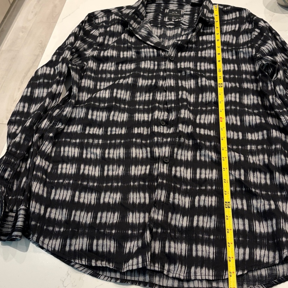 A/X Armani Exchange Black and White Men's XL long sleeve Shirt - Picture 6 of 9